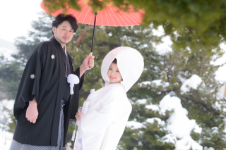 雪の北海道でフォトウェディング/チャペルでも前撮り結婚写真お客様の声