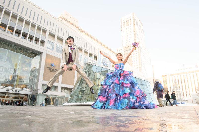 札幌駅前でも撮影