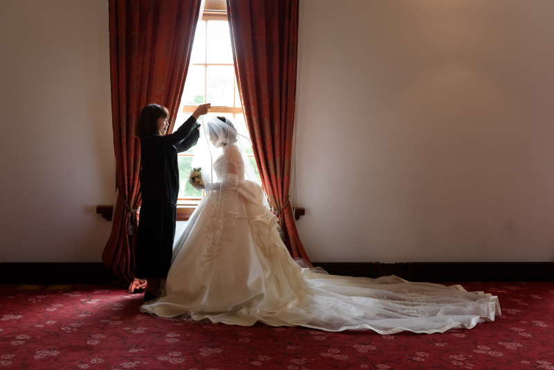 ウェデイングドレスに着替えて