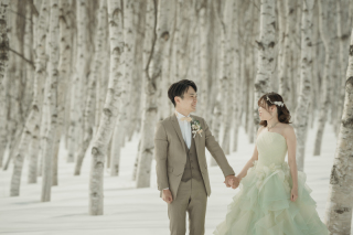雪のモエレ沼公園と中島公園豊平館フォトウェデイング