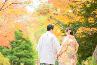 紅葉とチャペルでのWedding　Photo