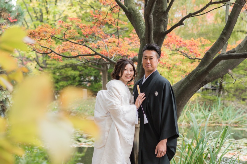 見事な紅葉で撮影