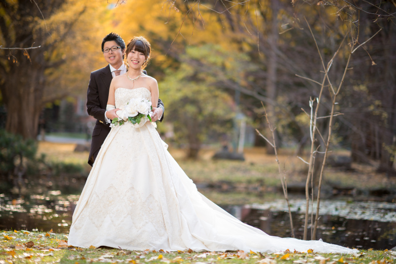 ウェディングドレスで