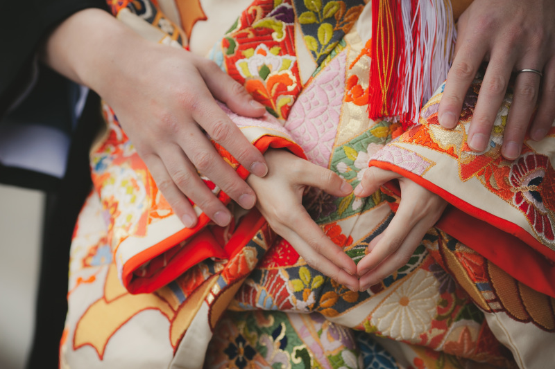 和装のお着付もお腹に負担にならないようなお着付です