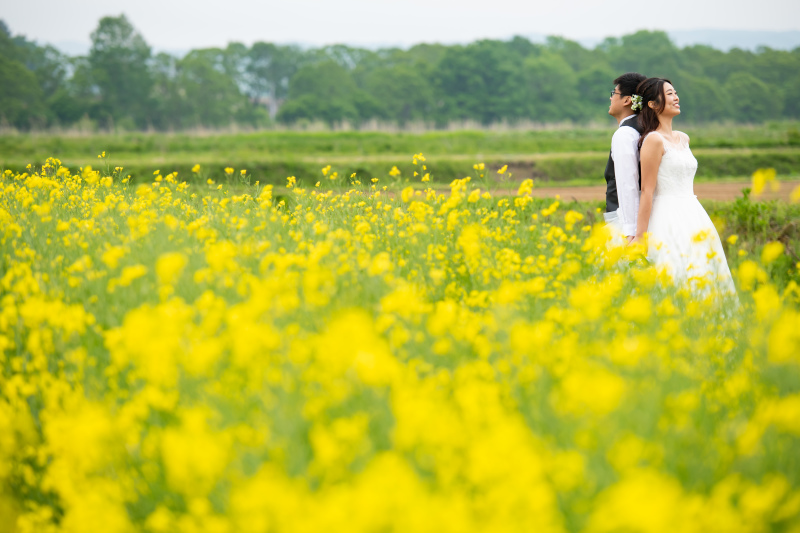 オトナのウェディングフォト 札幌 Cinderella Story Wedding photo_ガーデンで撮影できる
