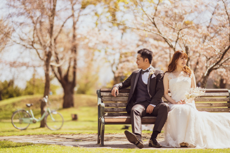 オトナのウェディングフォト 札幌 Cinderella Story Wedding photo_ガーデンで撮影できる