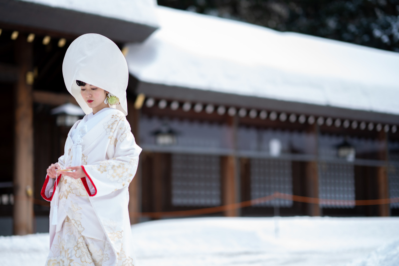 オトナのウェディングフォト 札幌 Cinderella Story Wedding photo_神社・寺院で撮影できる
