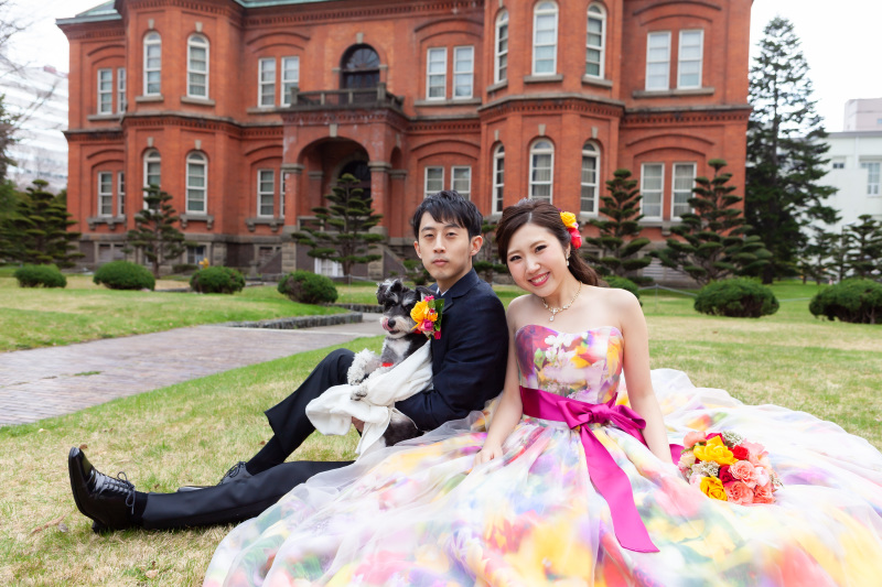 オトナのウェディングフォト 札幌 Cinderella Story Wedding photo_ペットと一緒に撮影できる