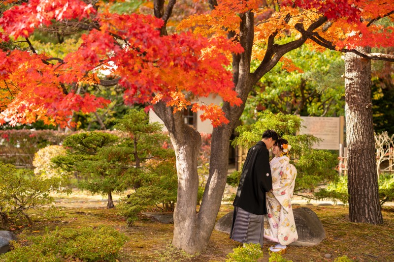 オトナのウェディングフォト 札幌 Cinderella Story Wedding photo_庭園で撮影できる