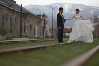 オトナのウェディングフォト 札幌 Cinderella Story Wedding photo_小樽運河、小樽港街、展望公園フォトウェデイング