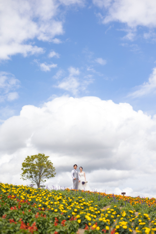 オトナのウェディングフォト 札幌 Cinderella Story Wedding photo_美瑛四季彩の丘、富良野鳥沼公園、かなやま湖