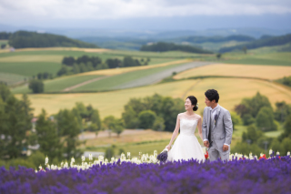 オトナのウェディングフォト 札幌 Cinderella Story Wedding photo_美瑛四季彩の丘、富良野鳥沼公園、かなやま湖