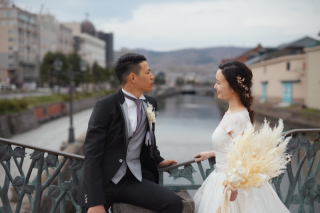 オトナのウェディングフォト 札幌 Cinderella Story Wedding photo_小樽運河、小樽港街、展望公園フォトウェデイング