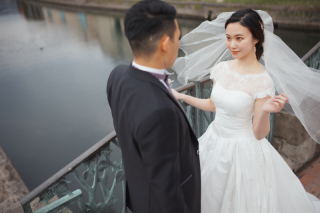 オトナのウェディングフォト 札幌 Cinderella Story Wedding photo_小樽運河、小樽港街、展望公園フォトウェデイング
