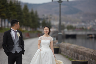 オトナのウェディングフォト 札幌 Cinderella Story Wedding photo_小樽運河、小樽港街、展望公園フォトウェデイング
