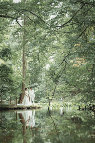 オトナのウェディングフォト 札幌 Cinderella Story Wedding photo_緑・greenロケーション撮影