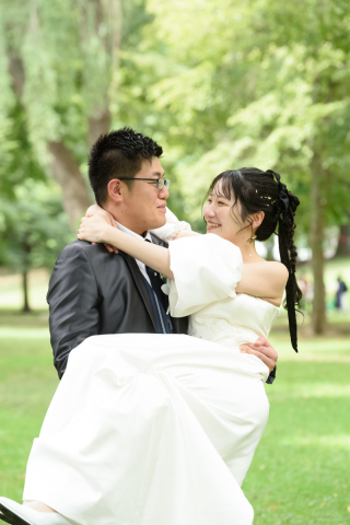 オトナのウェディングフォト 札幌 Cinderella Story Wedding photo_緑・greenロケーション撮影