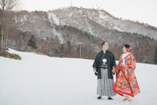 オトナのウェディングフォト 札幌 Cinderella Story Wedding photo_雪のロケーションフォト