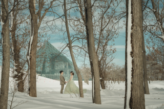 オトナのウェディングフォト 札幌 Cinderella Story Wedding photo_冬のロケーションフォト