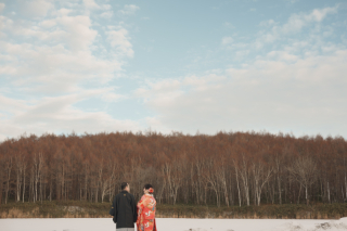 オトナのウェディングフォト 札幌 Cinderella Story Wedding photo_雪のロケーションフォト