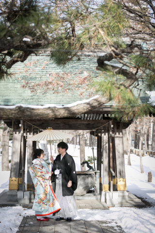 オトナのウェディングフォト 札幌 Cinderella Story Wedding photo_冬のロケーションフォト