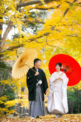 オトナのウェディングフォト 札幌 Cinderella Story Wedding photo_秋のロケーションフォト