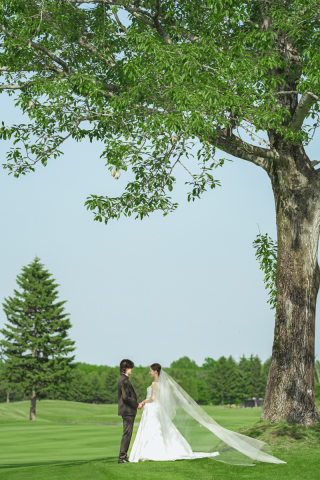 オトナのウェディングフォト 札幌 Cinderella Story Wedding photo_緑・greenロケーション撮影