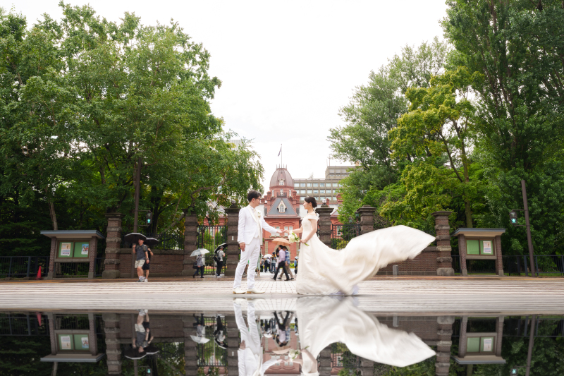 【洋装1点】歩いて行ける道庁公園と赤レンガ庁舎館内データ（色補正・美肌レタッチ済データ150カット）