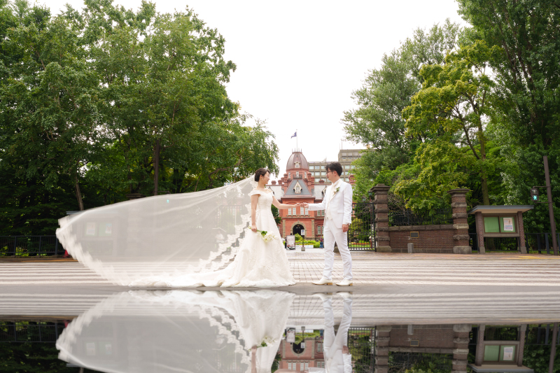 【和装＆洋装２点・赤レンガロケ】歩いて行ける道庁公園（色補正・美肌レタッチ済データ220カット）