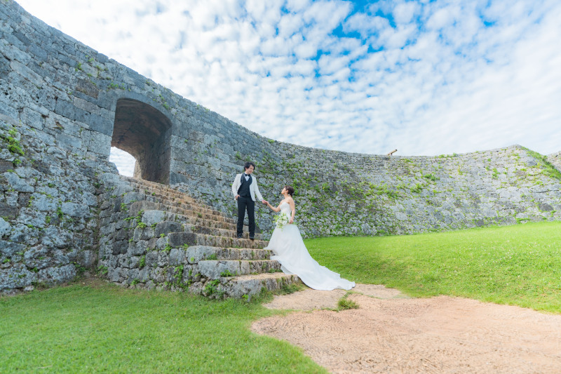 ビーチと座喜味城跡♪