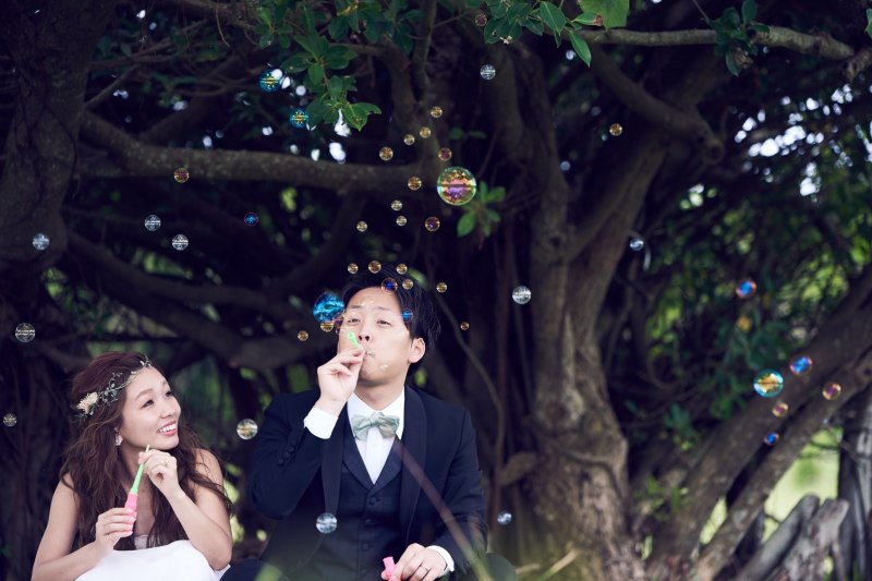 ふたりでシャボン玉♪