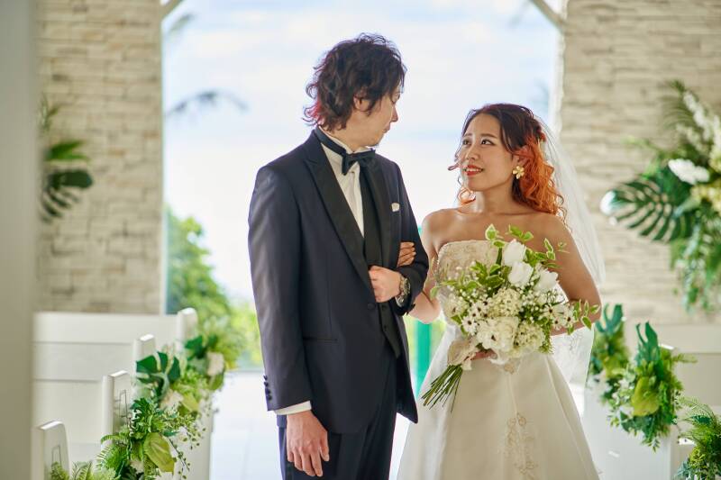 親子3人でチャペル+ビーチ♪