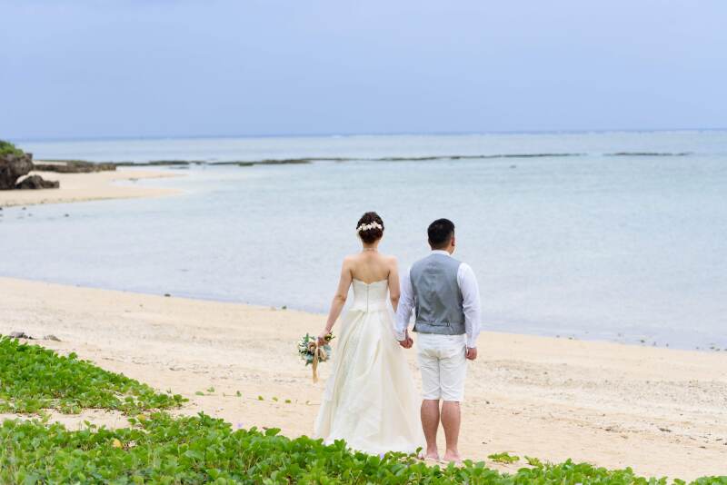 手を繋いで眺める