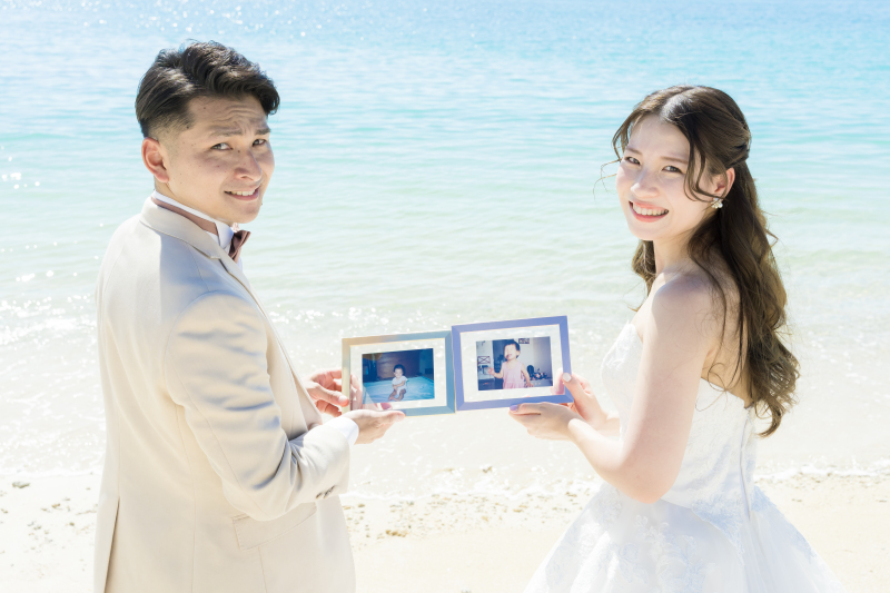 お二人の小さいころの写真を使って♪