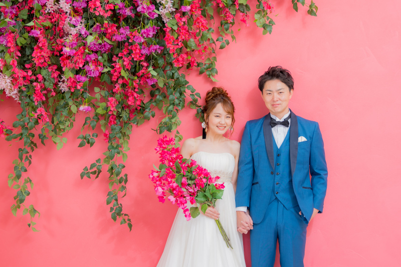 リゾート感満載！ブーゲンビリアの背景で♩