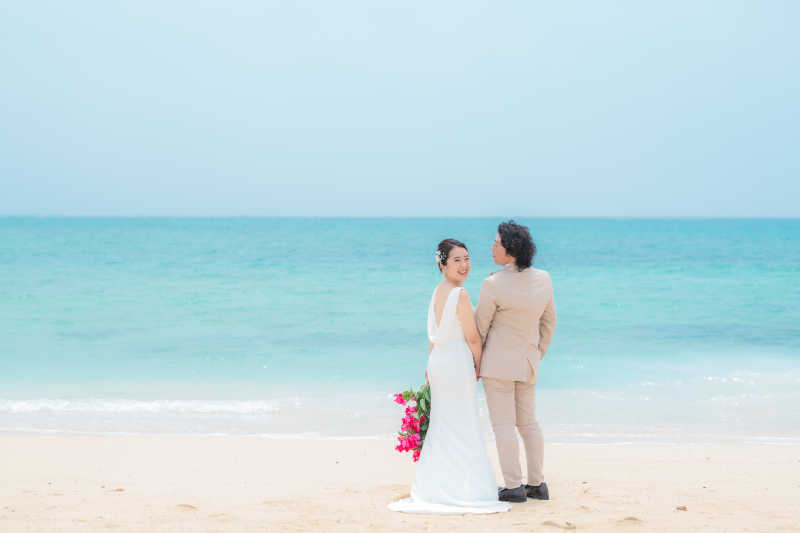 沖縄らしいブーゲンビリアのブーケと♡