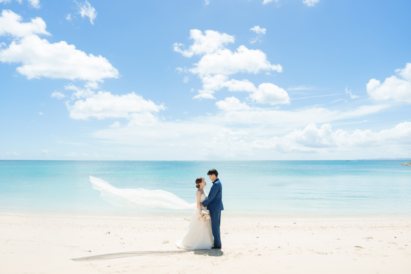 風が描く愛のシルエット。蒼空に舞い上がる長い軌跡