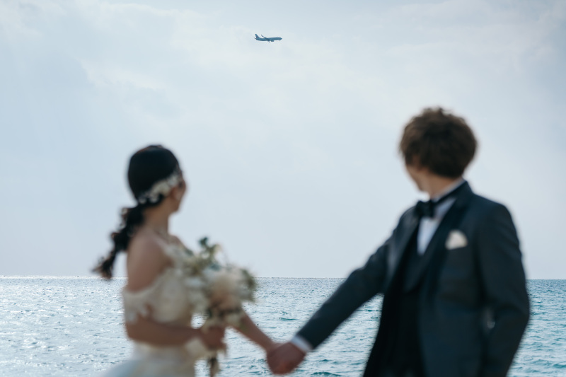 飛行機とタイミングをあわせて撮影も！