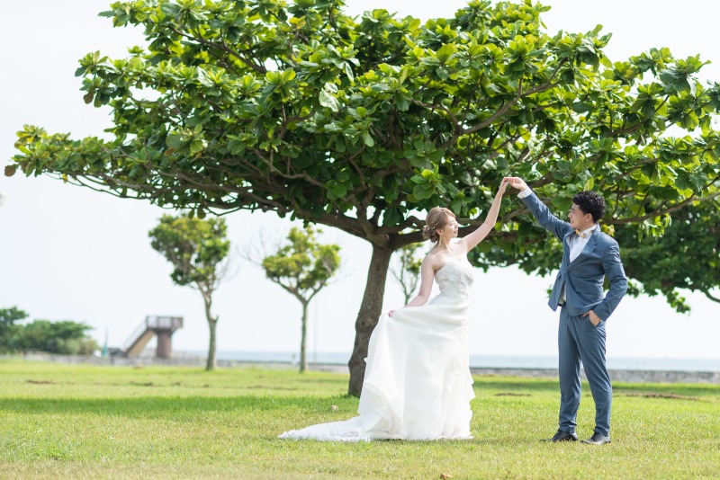 グリーンをバックに♪