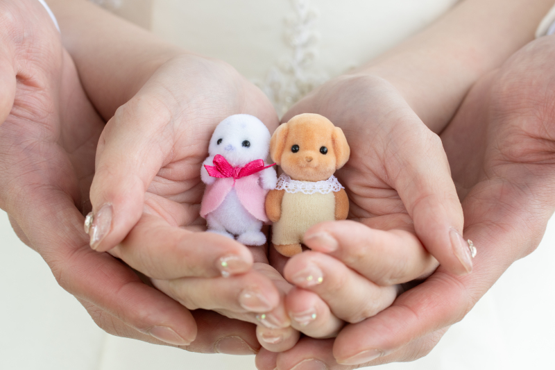 手のひらの中の小さな宝物。愛らしいシルバニア