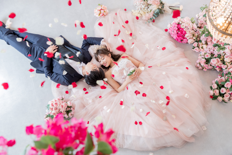 ドレスもハート型に♡
