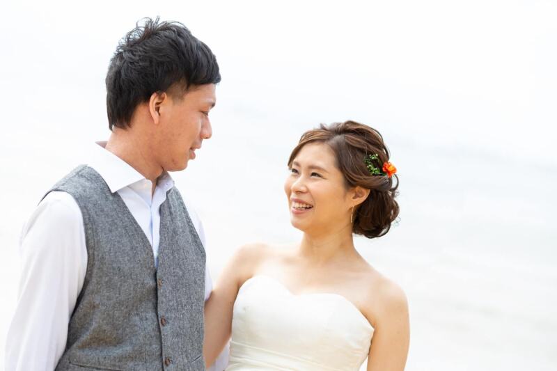 柔らかい表情で