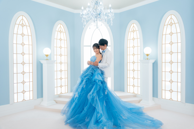 ブルーのドレスを身にまとって♡