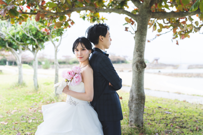 海辺のグリーン。二人だけの穏やかな空間。