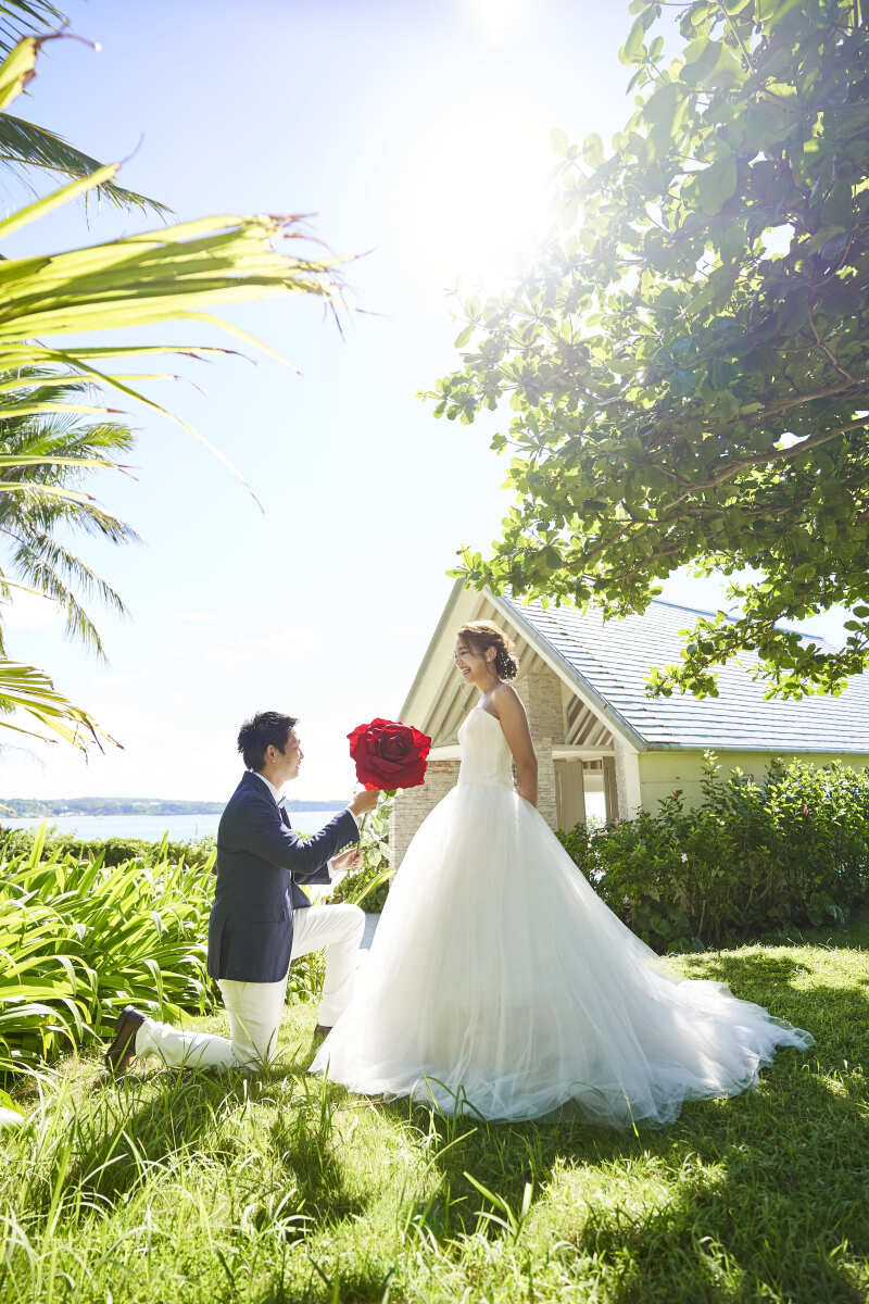 特大のバラでプロポーズ