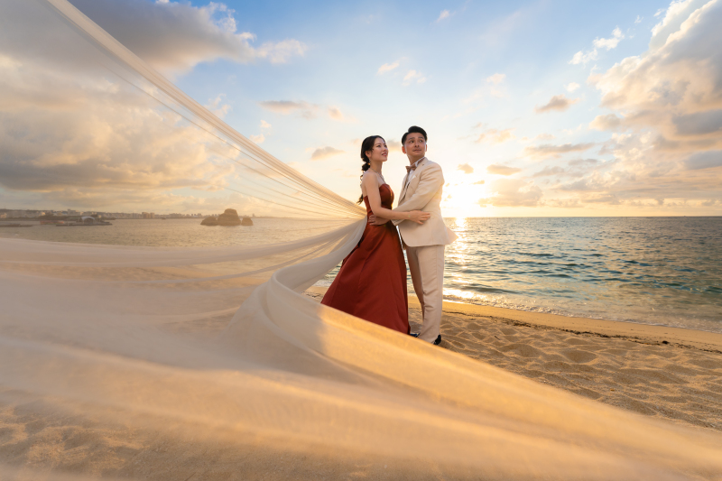 サンセットのヴェールショットはロマンティックに♡