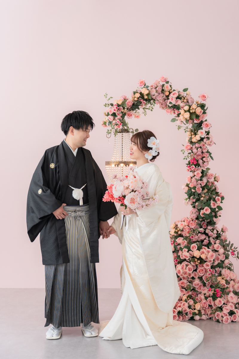 ピンクのお花に囲まれて