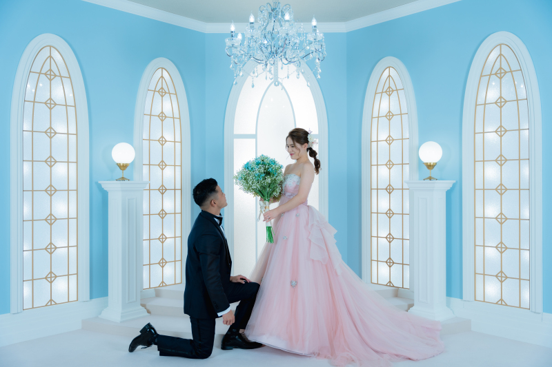 ブーケを渡して