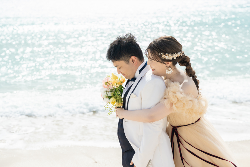 青い海と緑豊かな自然を満喫！アーチ窓が可愛いスタジオまで笑顔溢れる大満足の撮影！