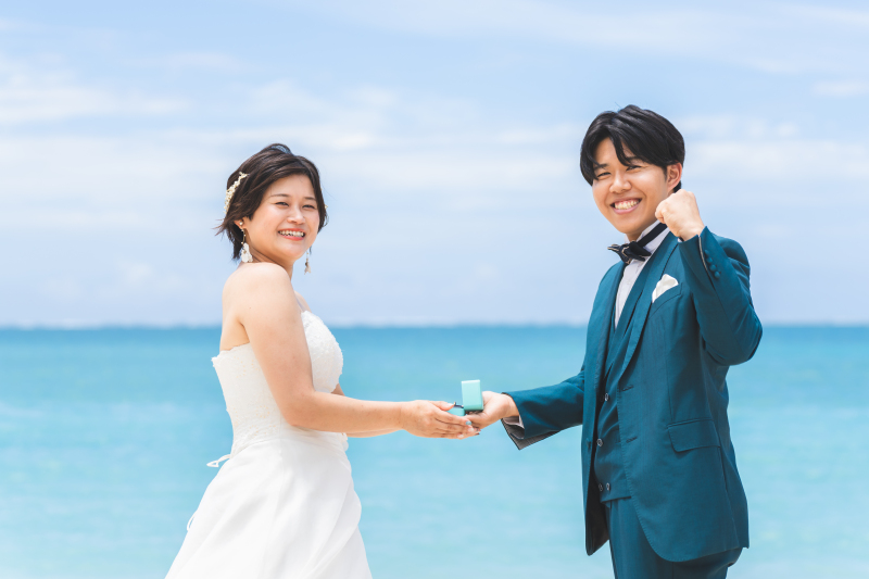 プロポーズ大成功でとびきりの笑顔！